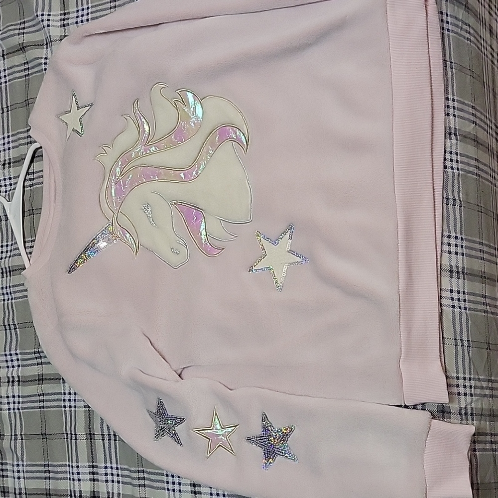 Girls pink unicorn swearshirt
